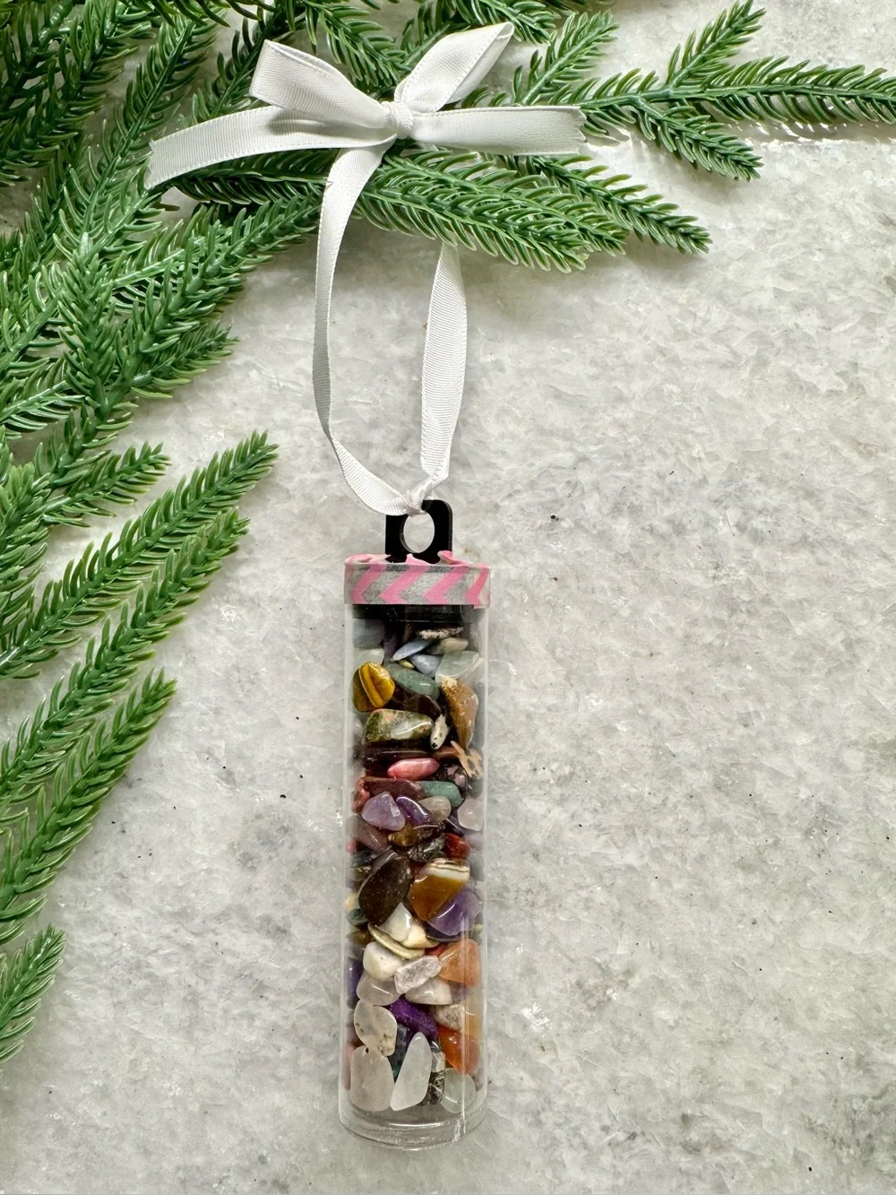 New Assorted Mini Natural Stone Gemstone & Crystal Hangable Christmas Ornament